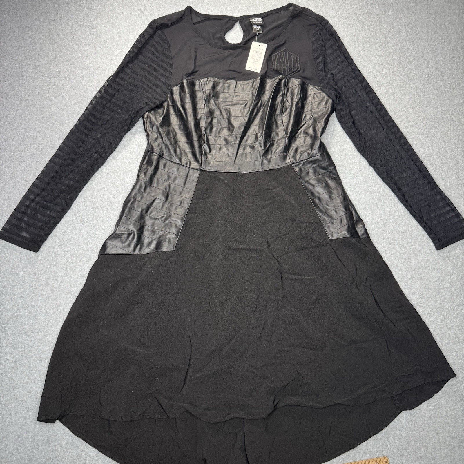Star Wars Her Universe Sz 18 Kylo Ren Skater Dress Black Sheer Sleeve Cosplay